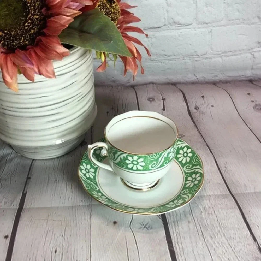 Vintage Roslyn fine bone china england footed cup and saucer